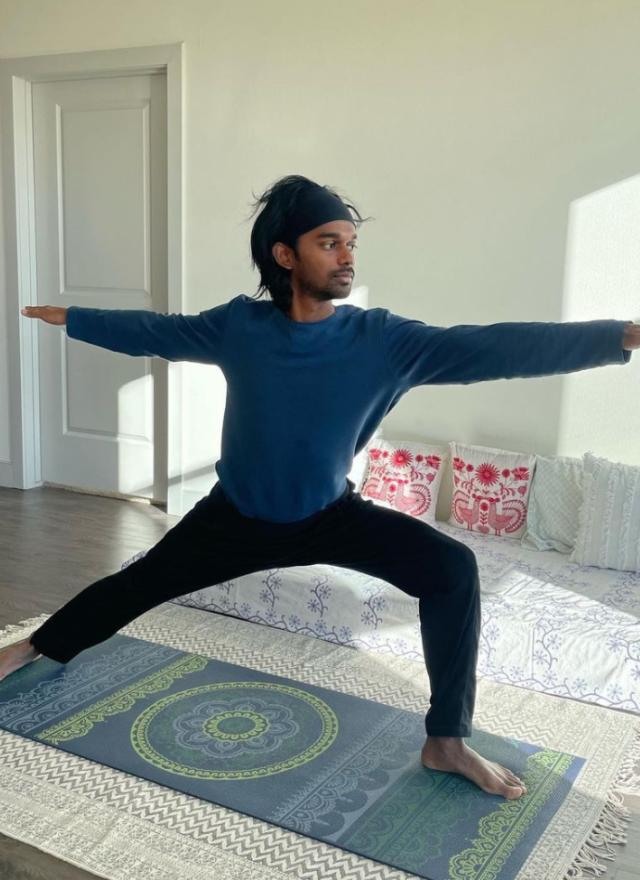 Lexman Kumar MSBA 22 practices yoga