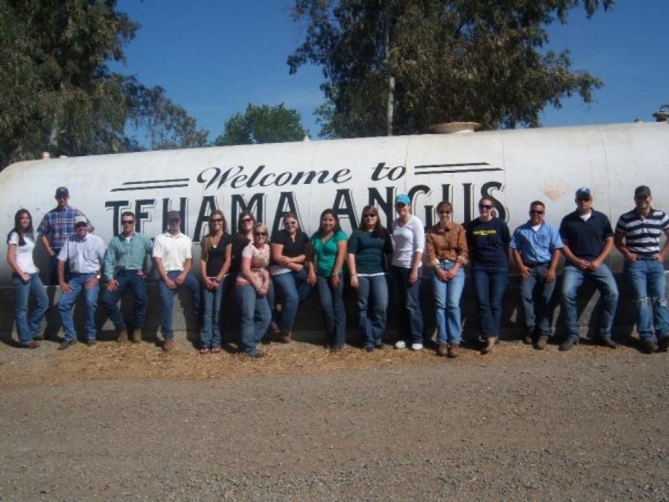 Brie Hunt on a class trip to Tehama Angus group