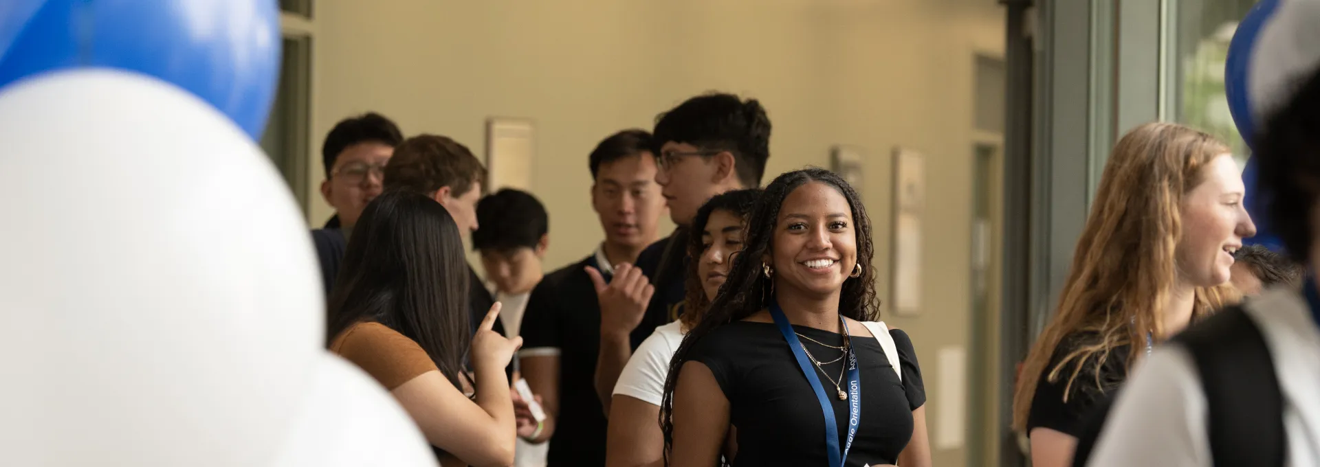 Business major students at orientation