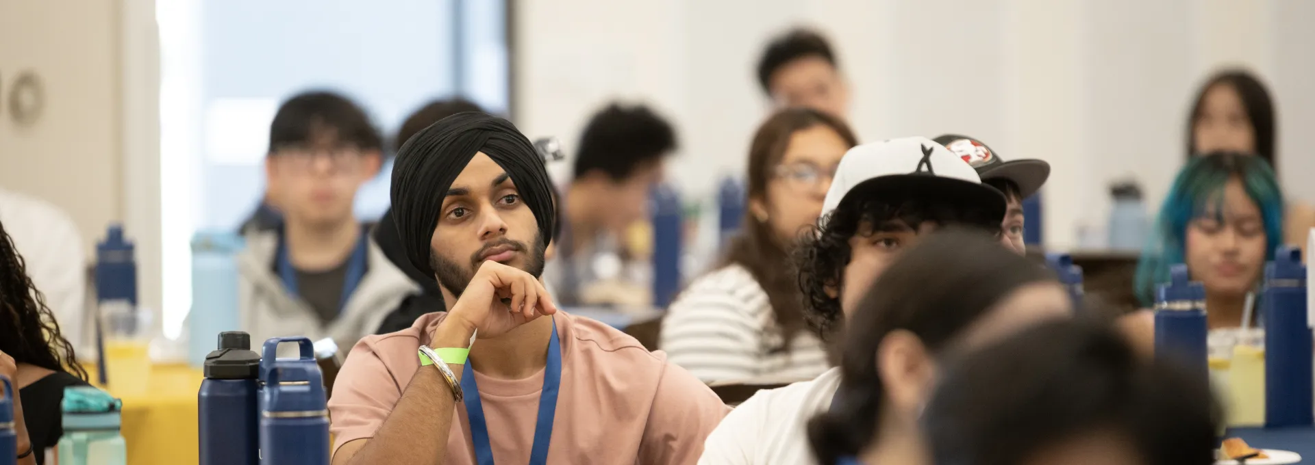 Business major students at orientation