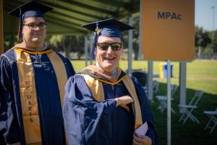 Tim O'Brien in graduation regalia