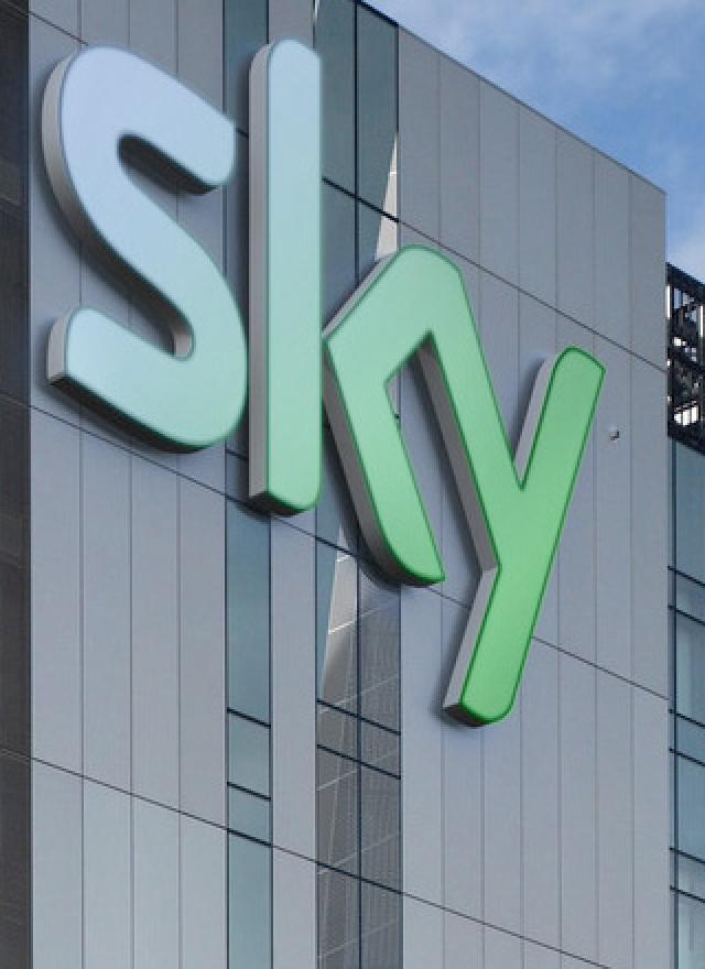 Sky logo on building