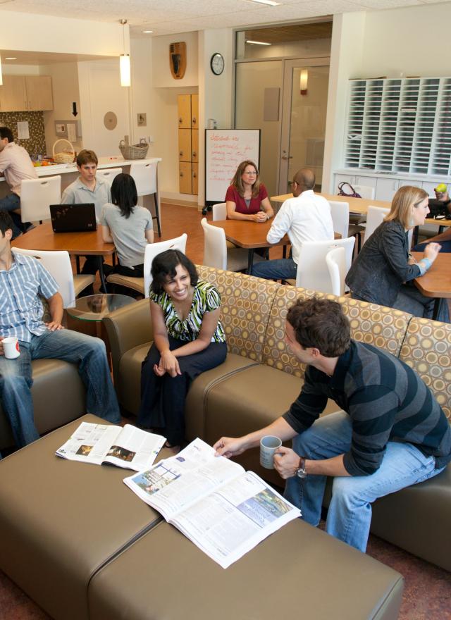 Students in Gallagher Hall Student Lounge