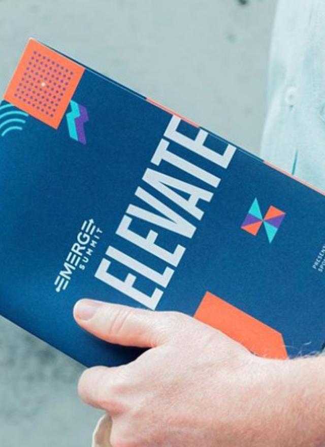 Elevate pamphlet for Emerge Summit