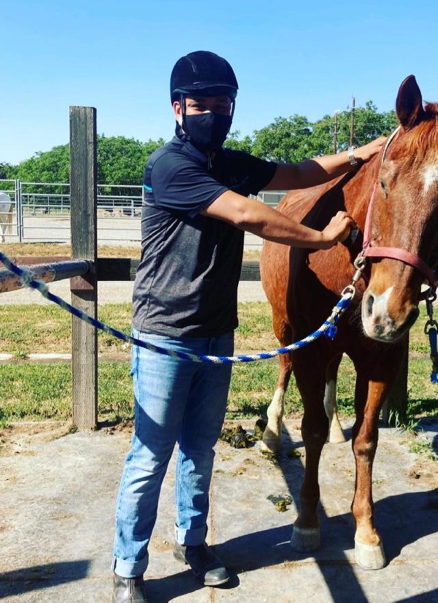 Ash Singh MBA 22 and his horse, Quincy