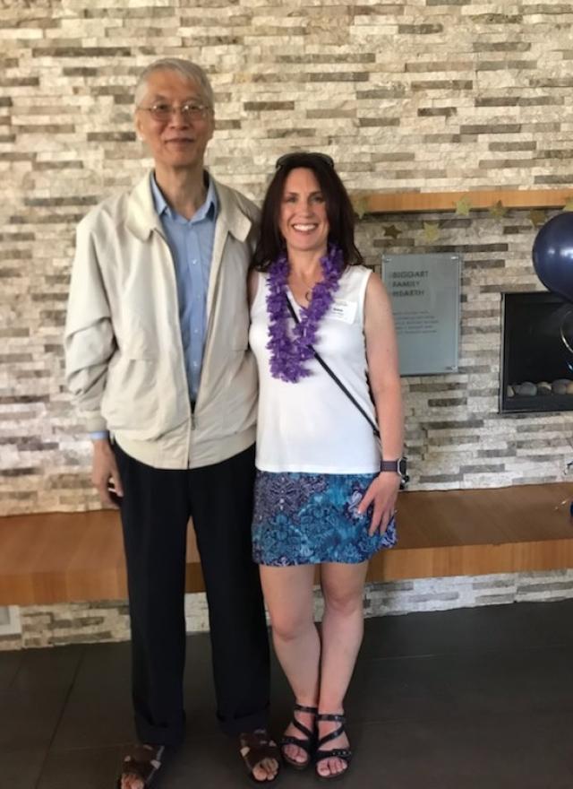 Tracy Regis MBA 14 and Professor Tsai at GSM Reunion