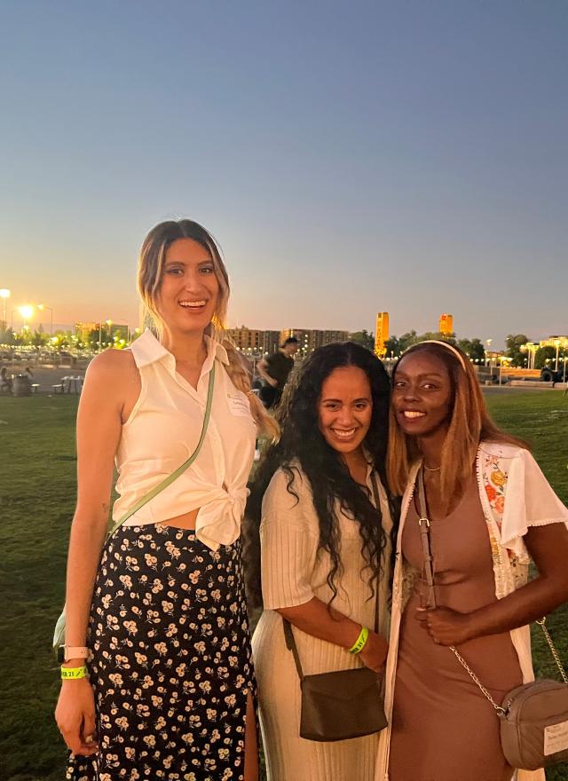 Leticia Garay, Jocelyn Guzman and Esther Muriithi at a park in Sacramento