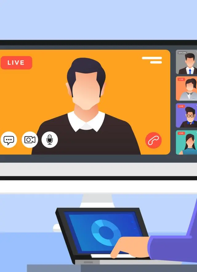 Two employees watching someone on Zoom- iStock photo
