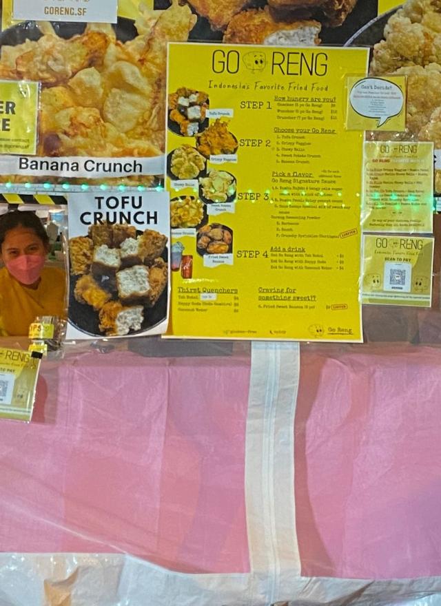 Gracia Liunita in pop-up booth at a food festival