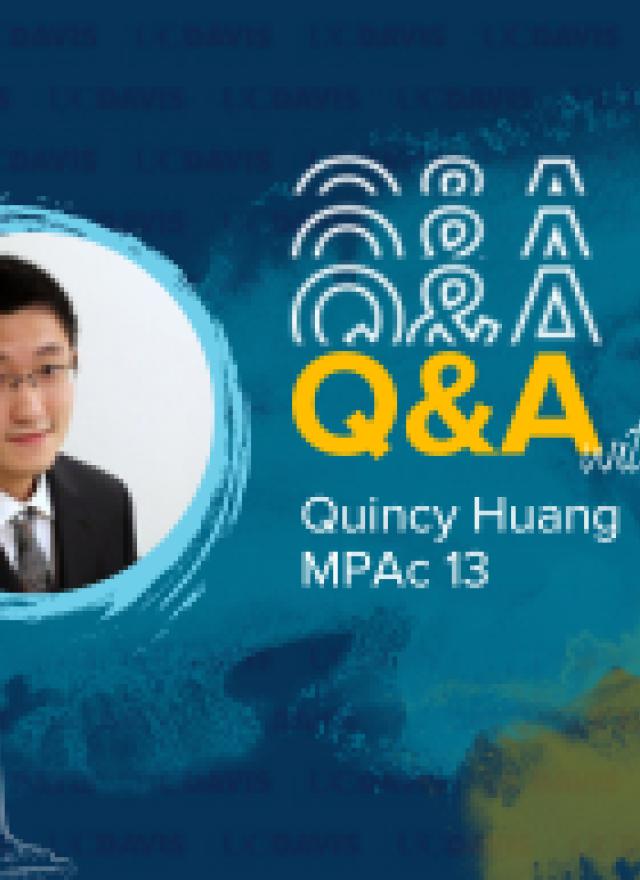 Graphic featuring photo of Quincy Huang