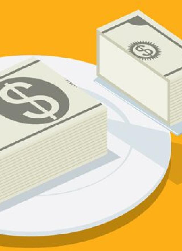 illustration of money on a platter