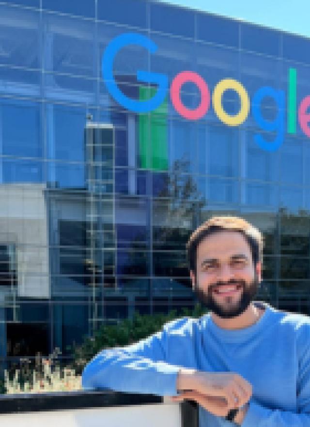 Rohan Ranshinge standing outside the Google offices