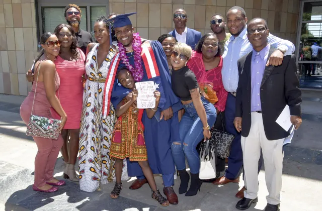 A group of people posing for a photo