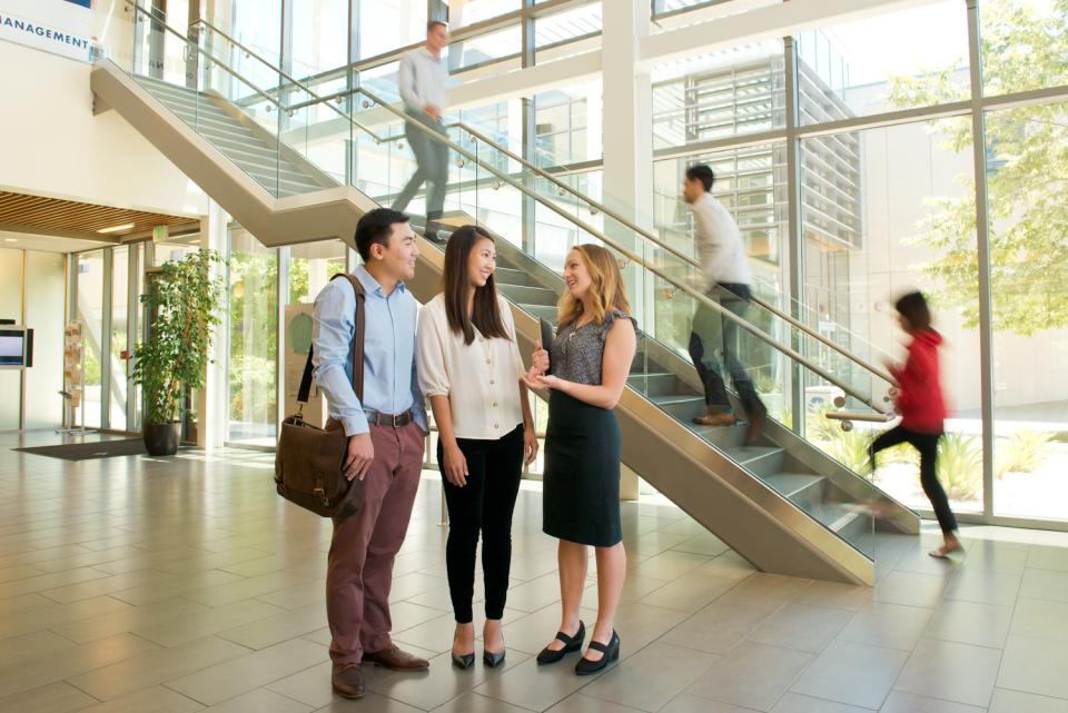 Students in Gallagher Hall Staircase