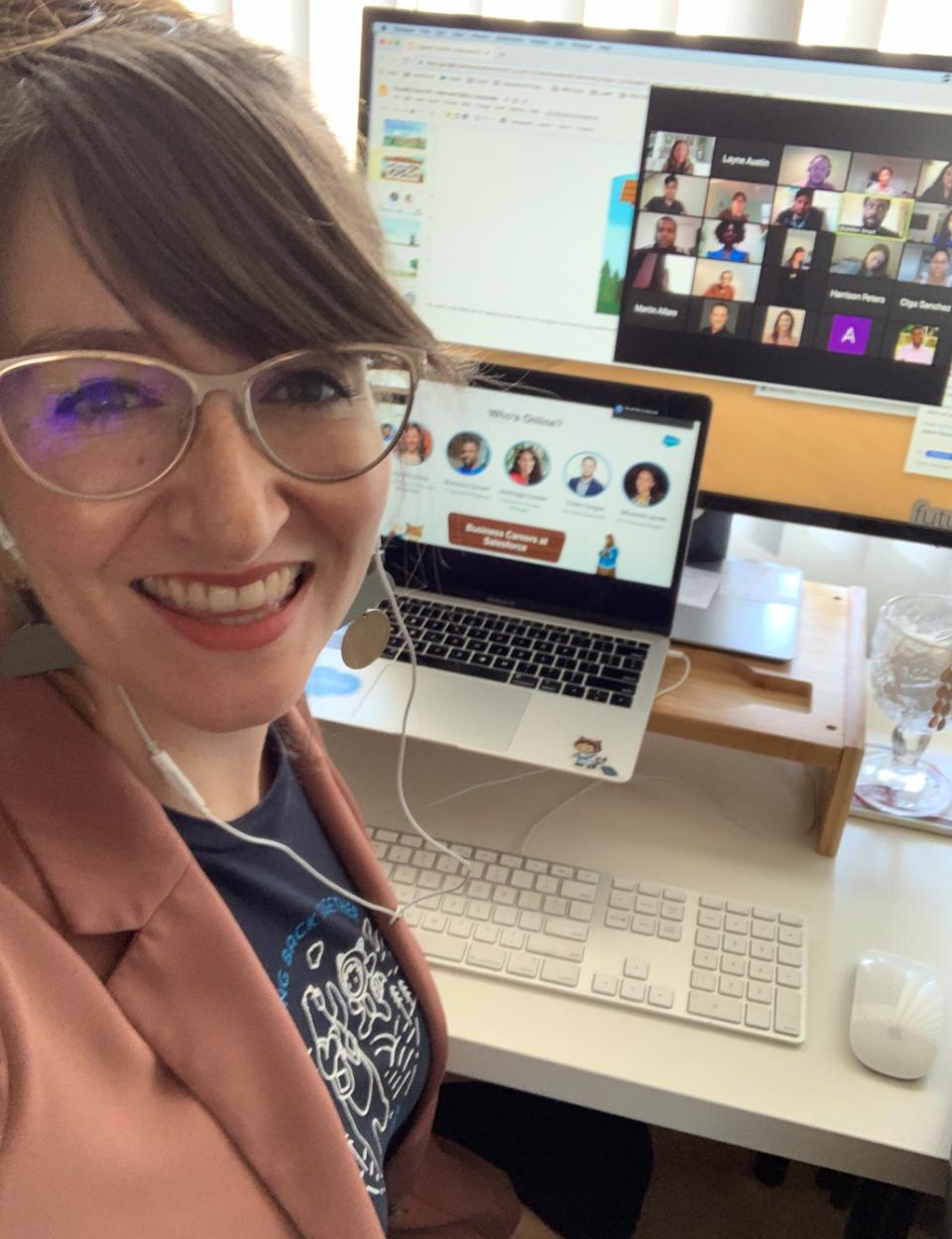 Layne Austin MBA 23 shares a selfie from her home desk