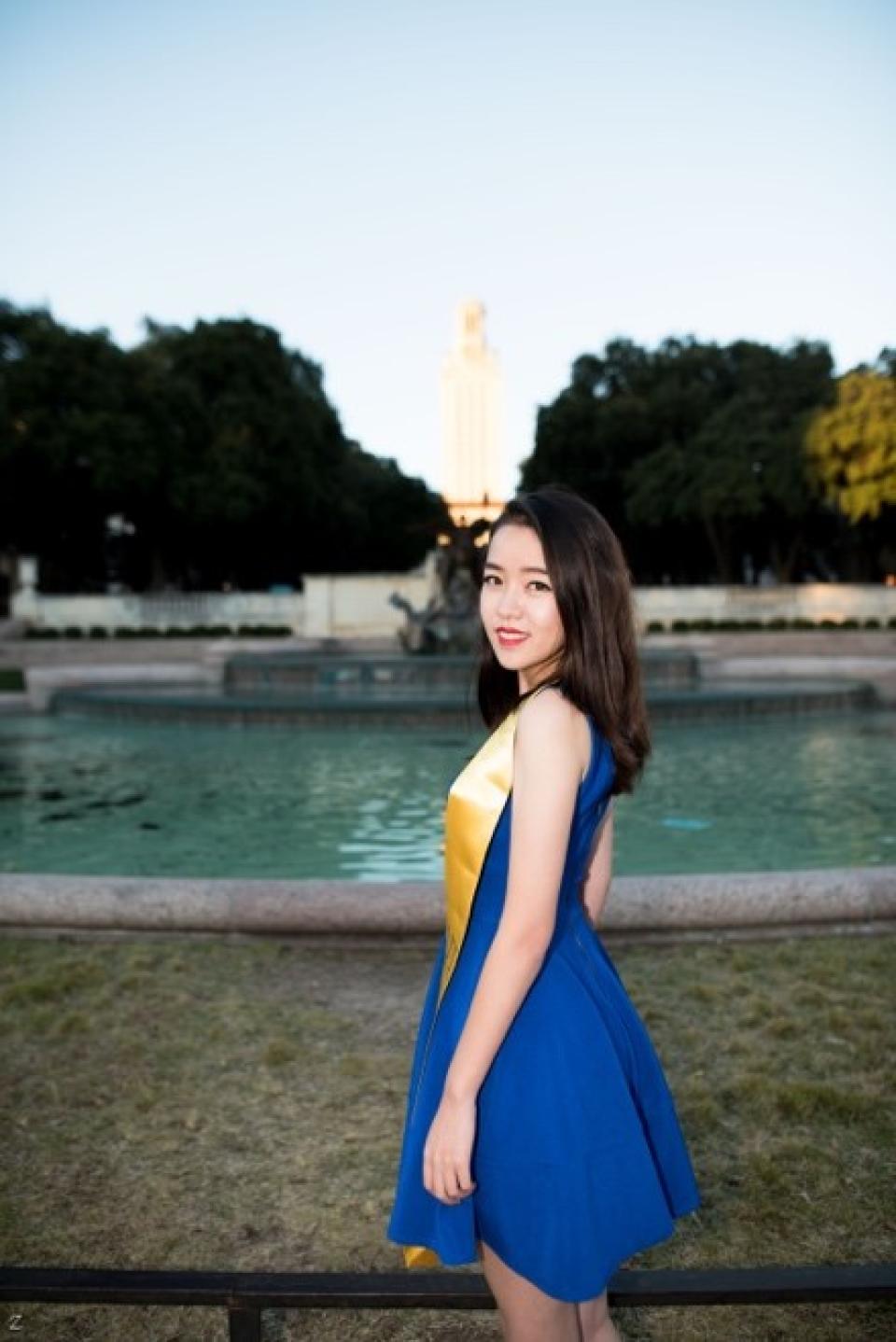 Lizzy Yi MSBA 21 at her University of Texas, Austin graduation in 2016