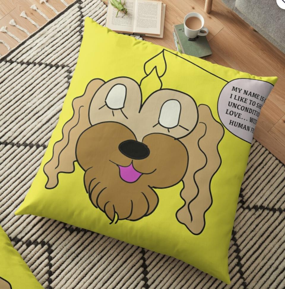 Fabi Addamo specialty artwork on a pillow