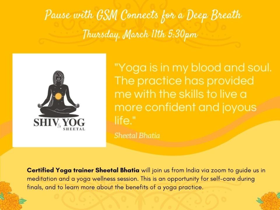 GSM Connects Yoga Flyer