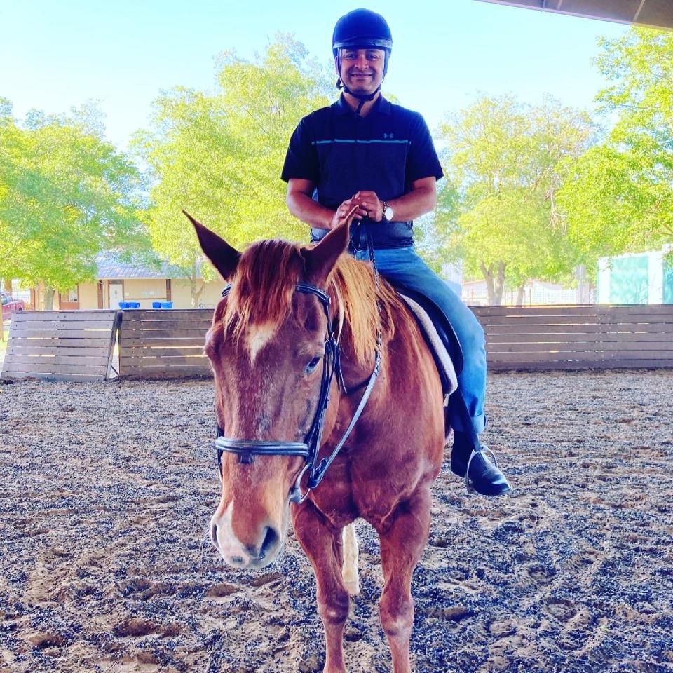 Ash Singh MBA 22 earns his horsemanship at UC Davis