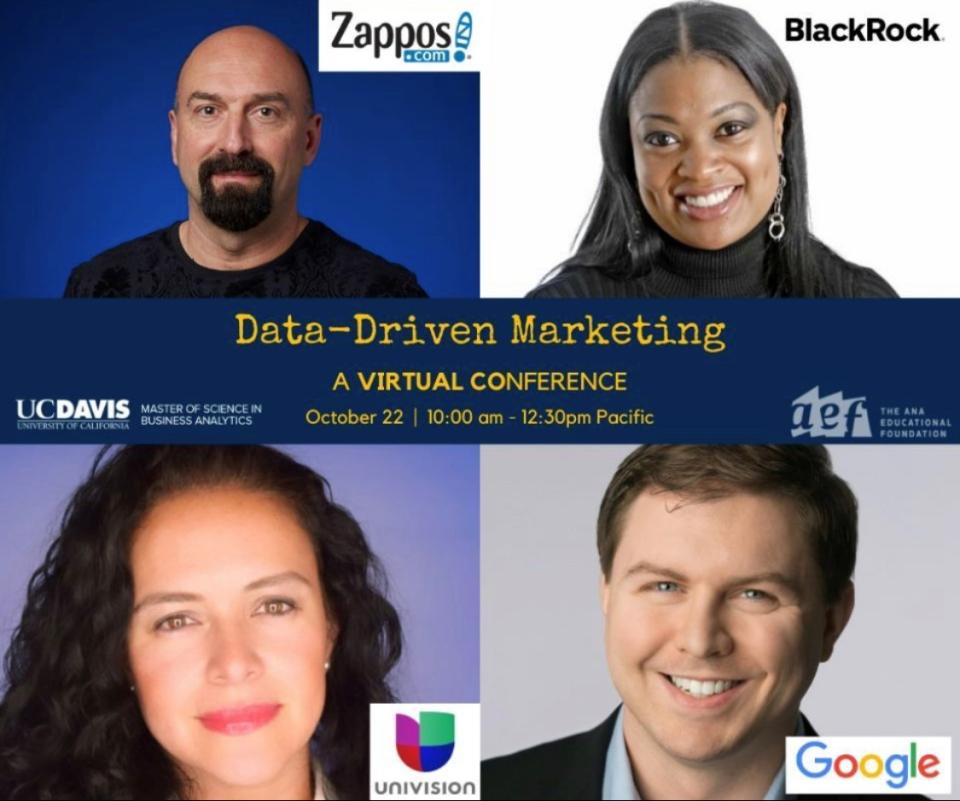 Graphic of 2021 UC Davis-ANA Data-Driven Digital Marketing Conference Speakers