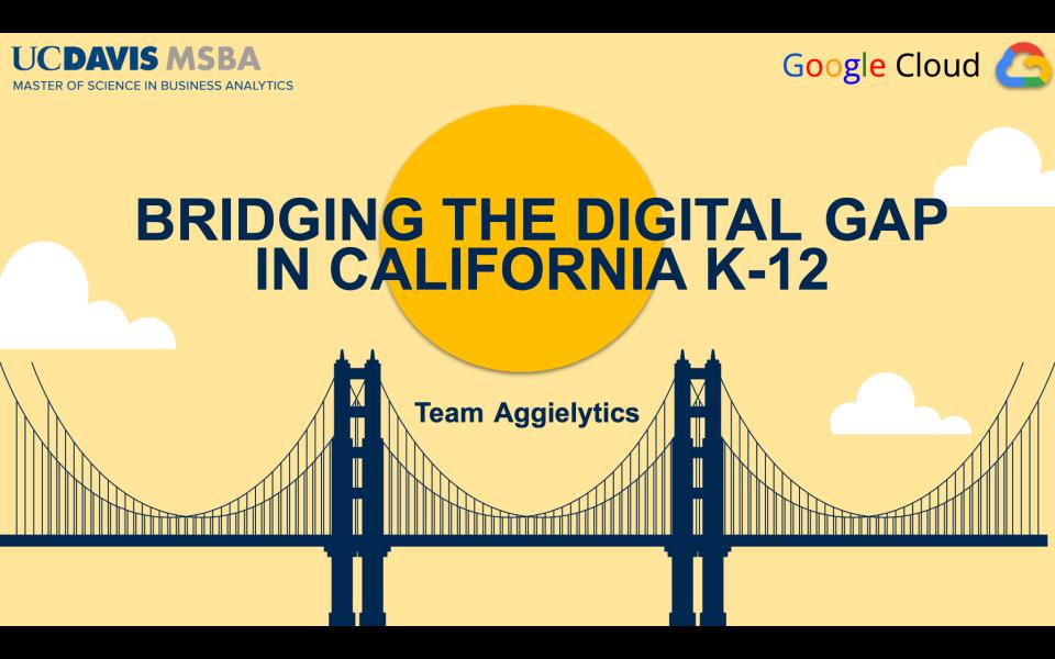 Briding the Digital Gap in California K-12 presentation title slide
