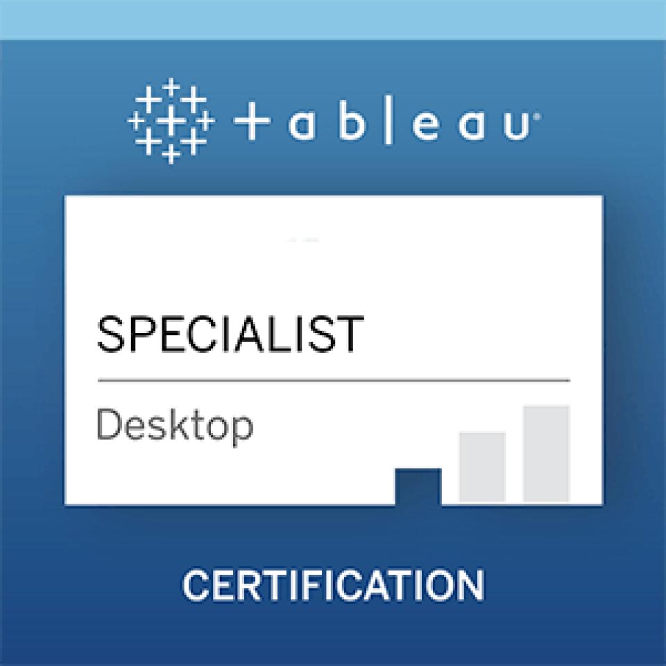 Tableau Desktop specialist certification