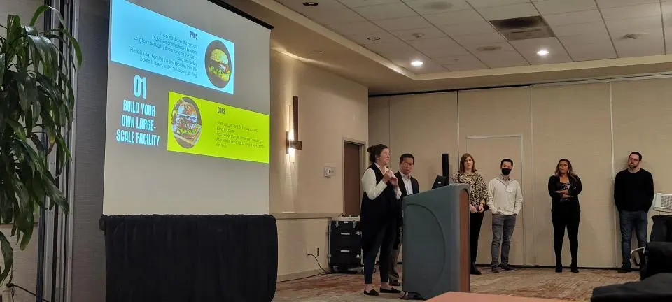 Online MBA students present at the MBA residential in Napa Valley
