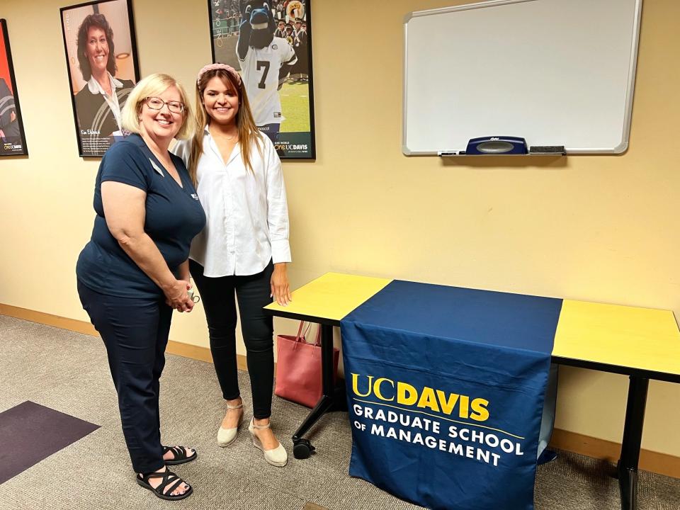 Inger Maher and Eza Dsouza at a UC Davis networking event