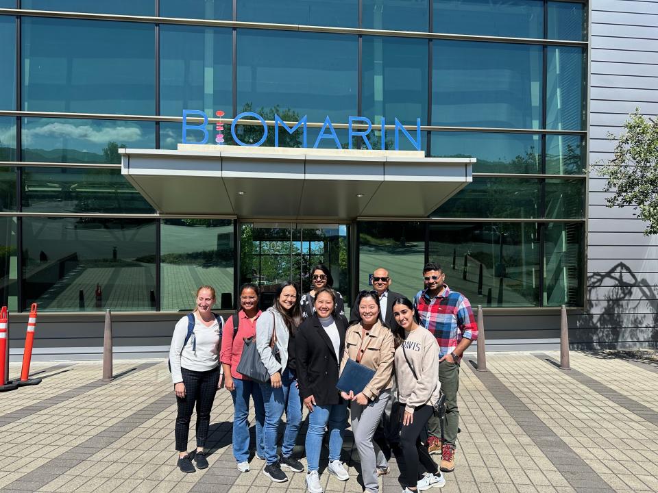 Students in front of BioMarin offices