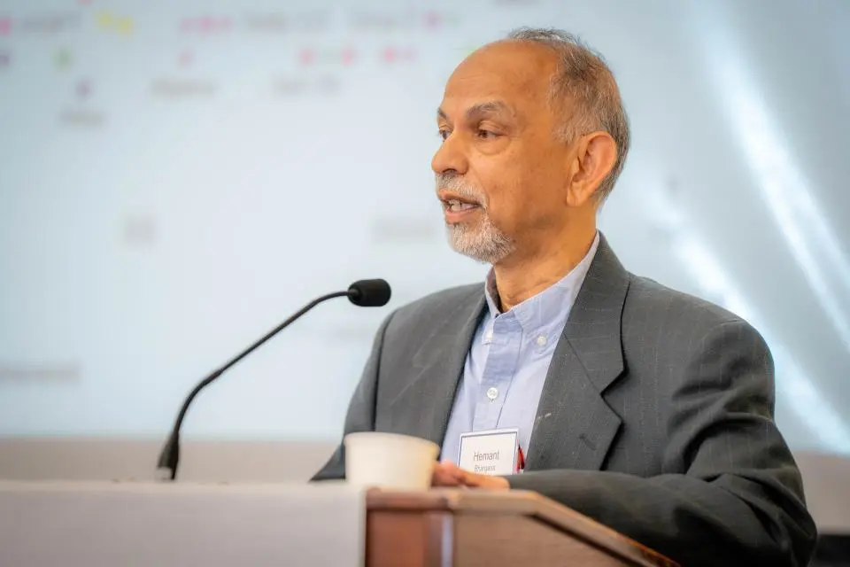 Distinguished Professor Hemant K. Bhargava lecturing