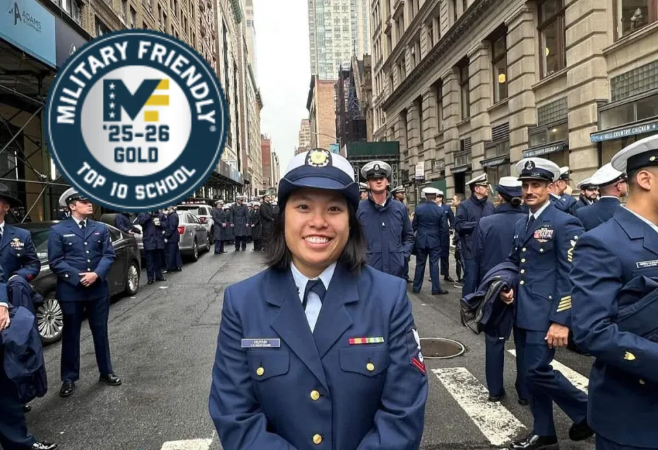 Full-Time MBA student Dalena Huynh in US Coast Guard uniform