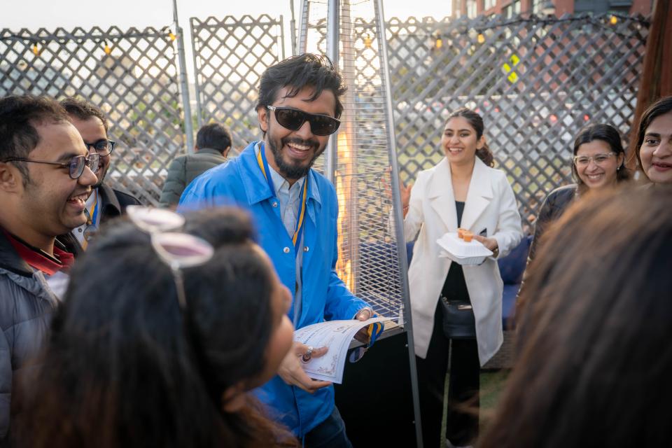 Chaitanya Khot holding medal