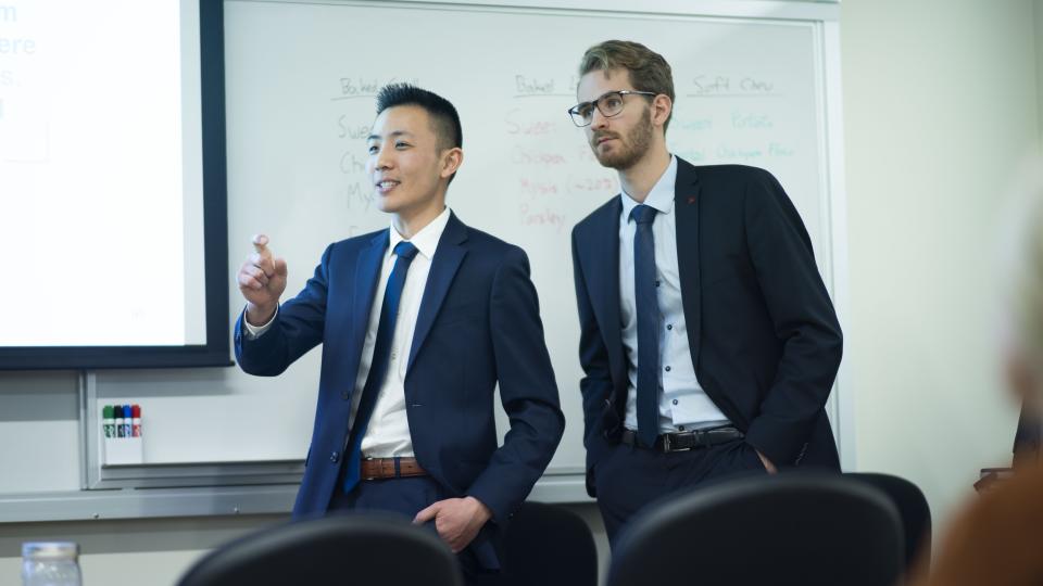 Integrated Management Project presentation by two male students