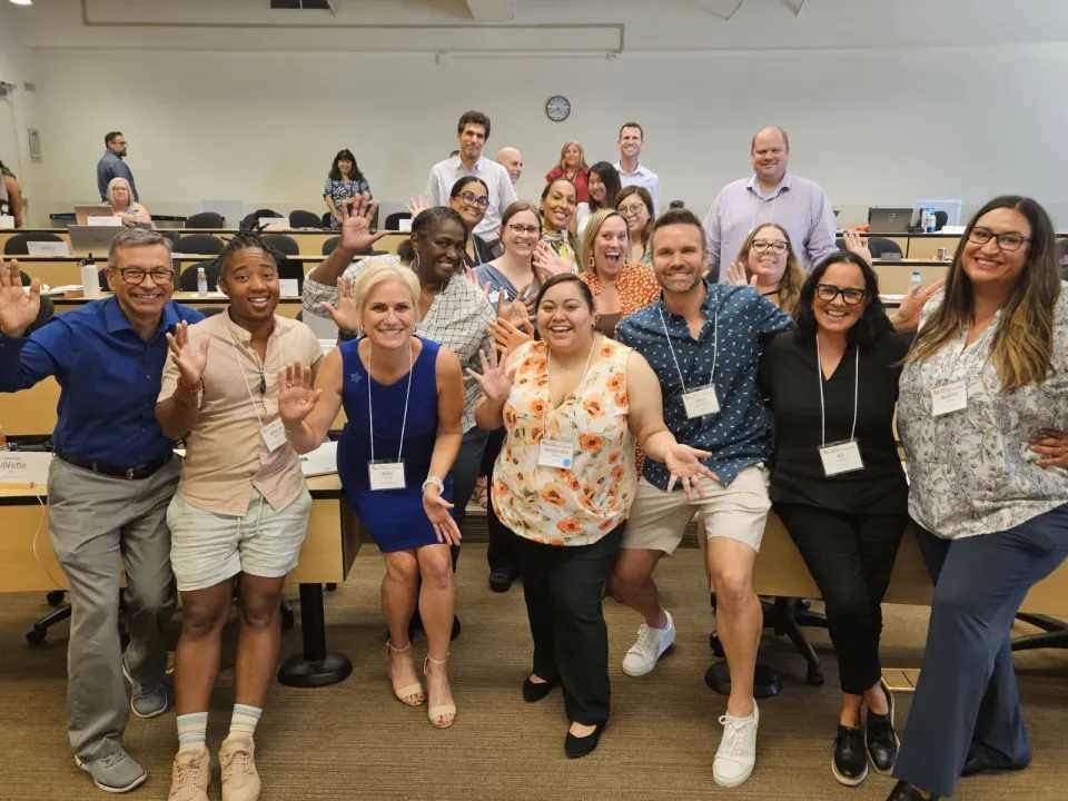 Leadership Academy 2024 participants in a group photo in a classroom