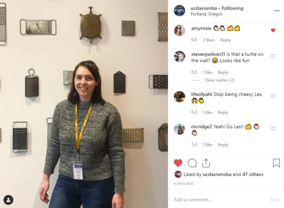Screenshot of Lesley Watson's Tillamook Instagram takeover
