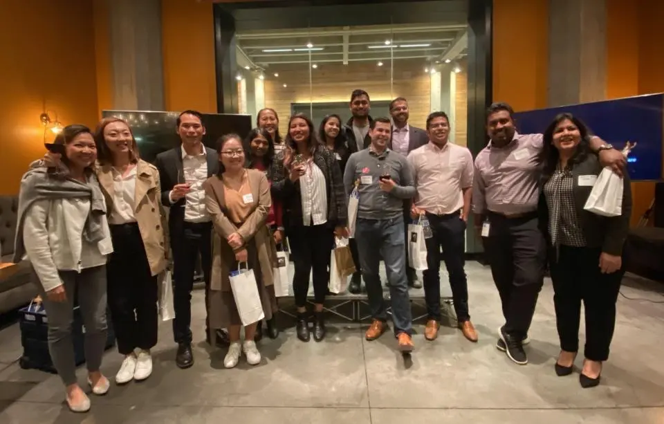 MSBA students and staff at a networking event in San Francisco