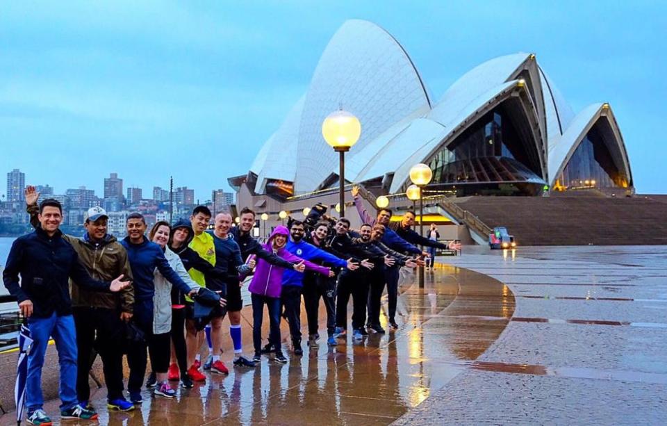 group in front of Sydney Opera House