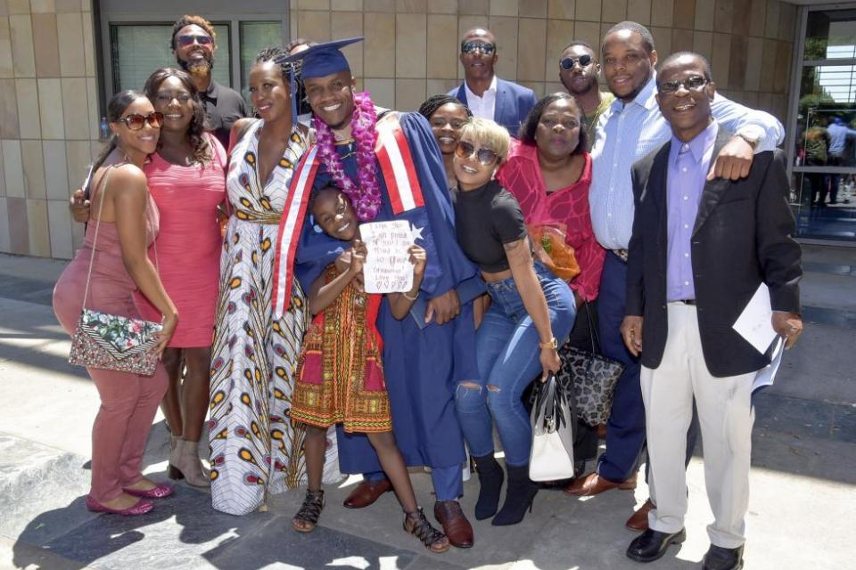 Gaye with his family at graduation