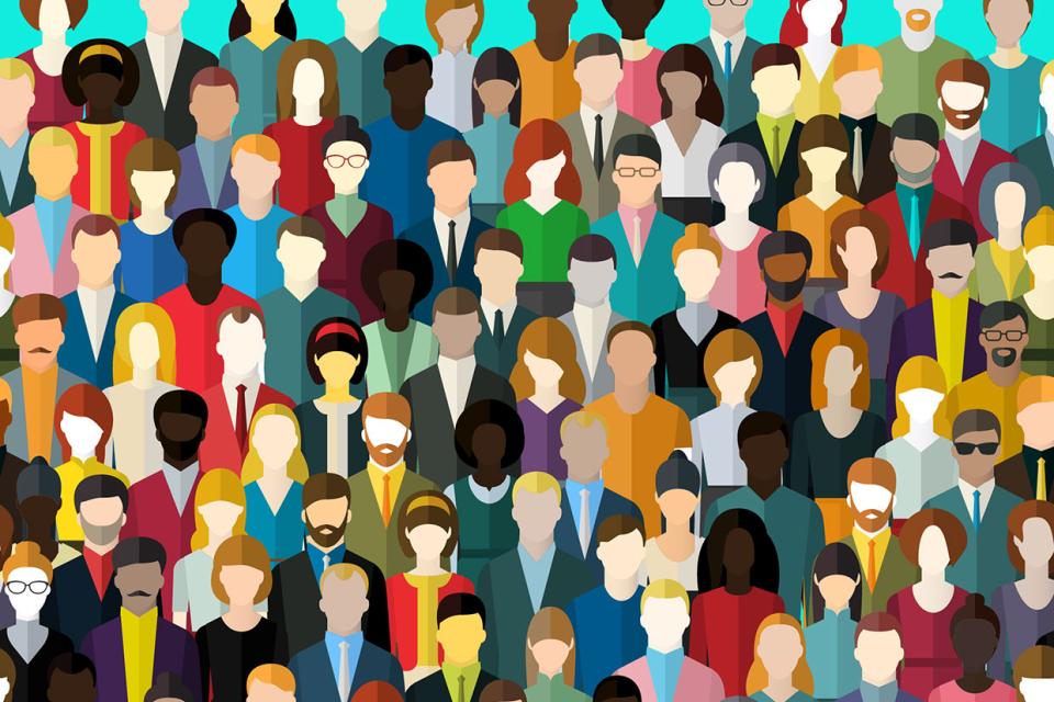 Illustration of a diverse group of people