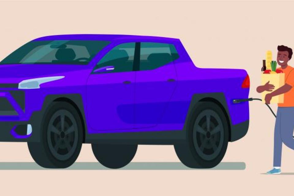 Illustration of an electric truck