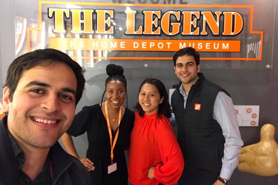 Rohan and Ashish Ranshinge with Camille Harris and Amy Russell at Home Depot HQ in Atlanta