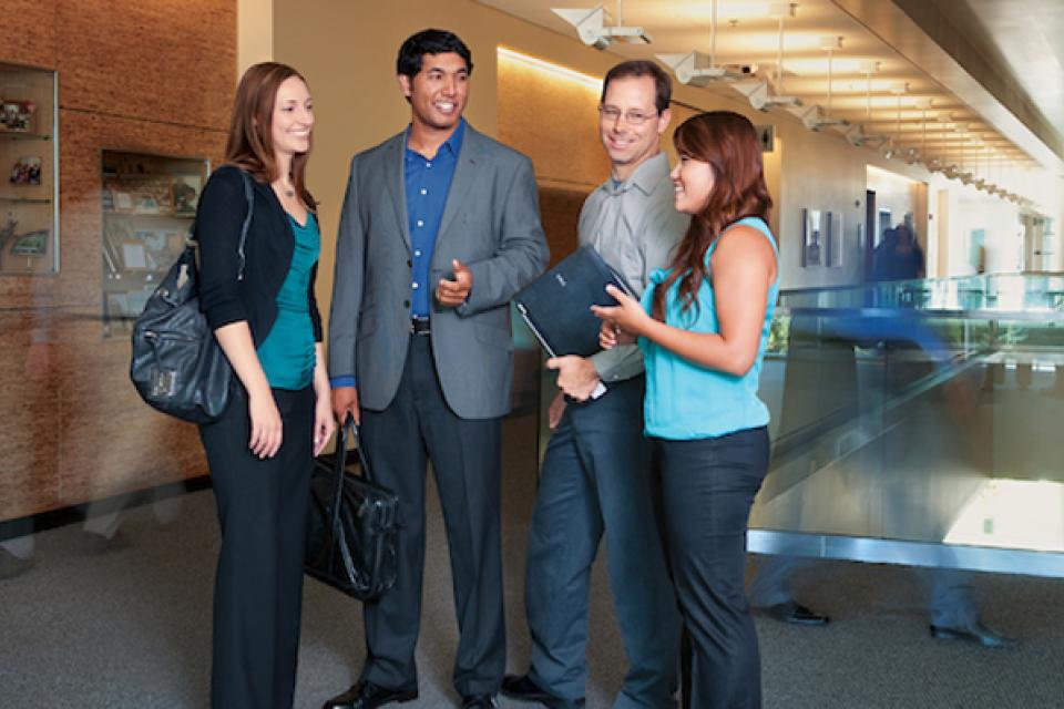 Students at UC Davis Education Building