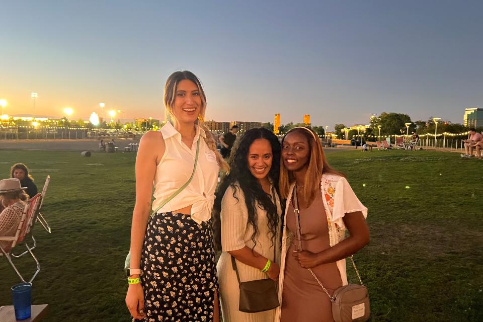 Leticia Garay, Jocelyn Guzman and Esther Muriithi at a park in Sacramento