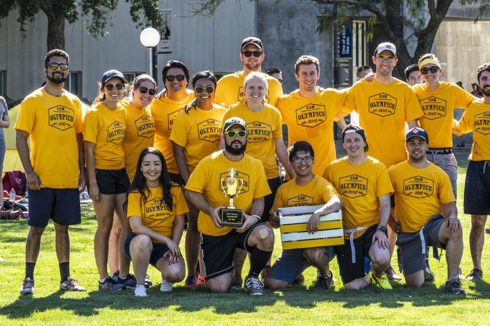 Group of people with matching shirts