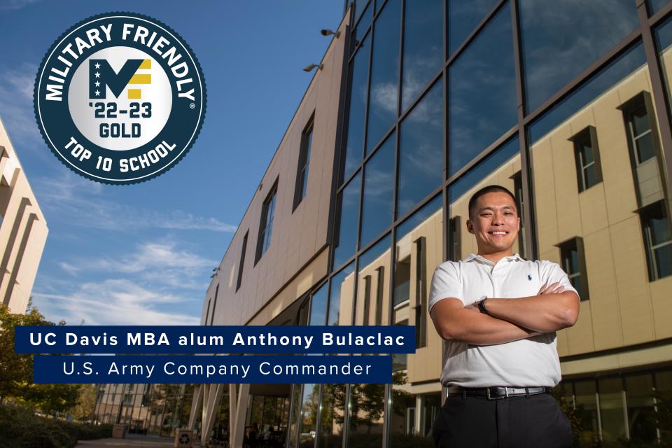 Military Friendly Top-10 Gold Award for UC Davis GSM featuring Anthony Bulaclac
