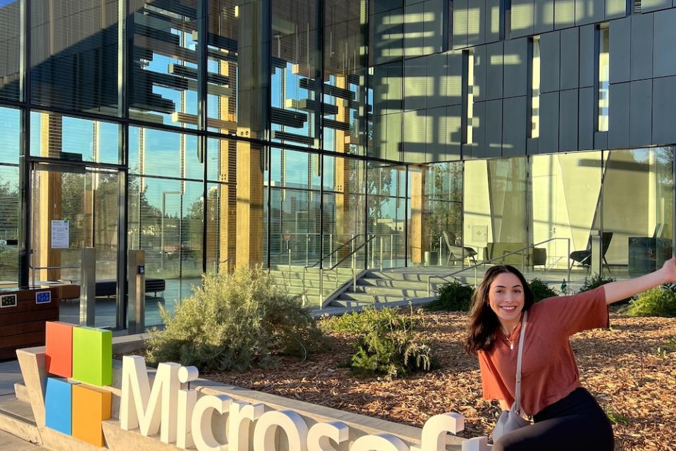 Meschi in front of Microsoft building