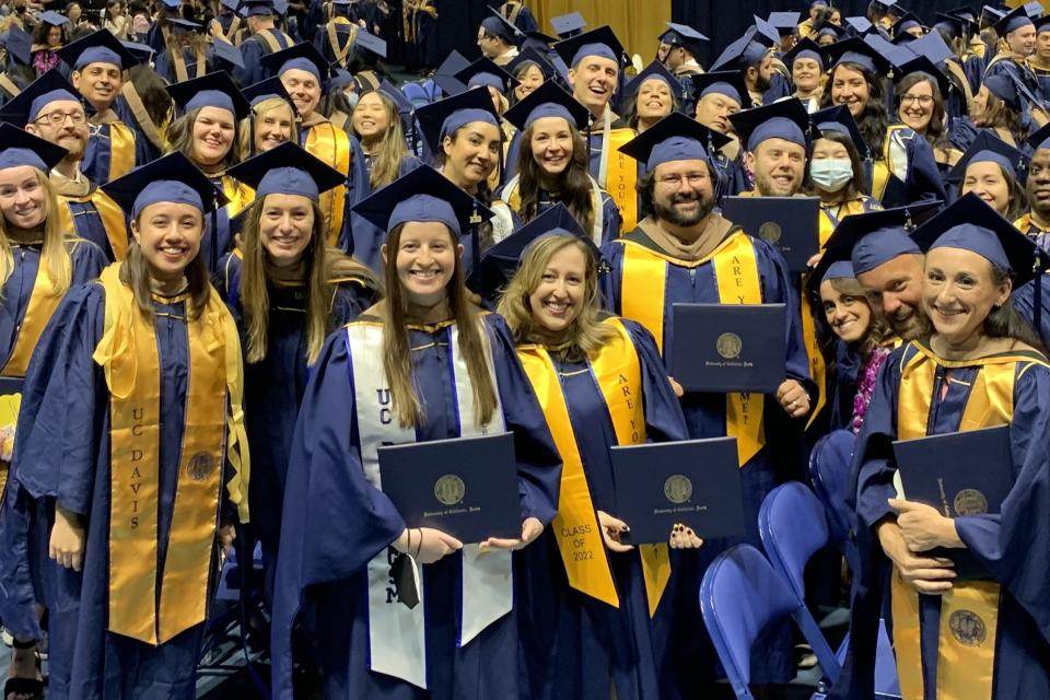 Graduates at commencement