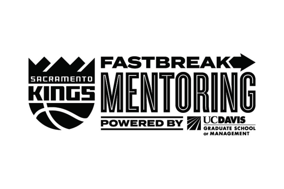 graphic with FastBreak Mentoring and UC Davis GSM logos