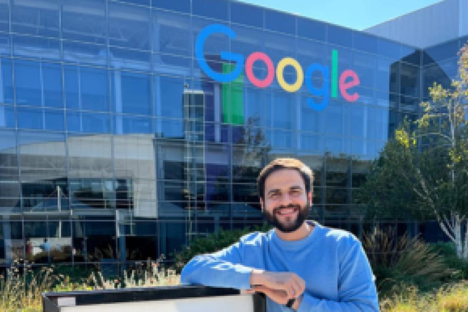 Rohan Ranshinge standing outside the Google offices