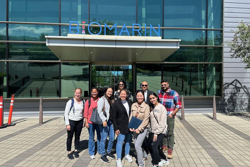 students outside BioMarin offices